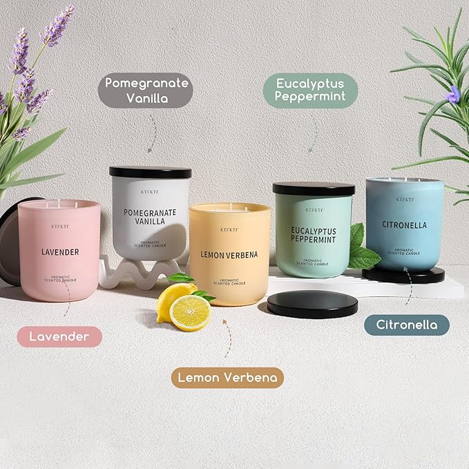 Citronella Candles Indoor Outdoor, 14.2oz Large Scented Candle for Home, Long Lasting Aromatherapy