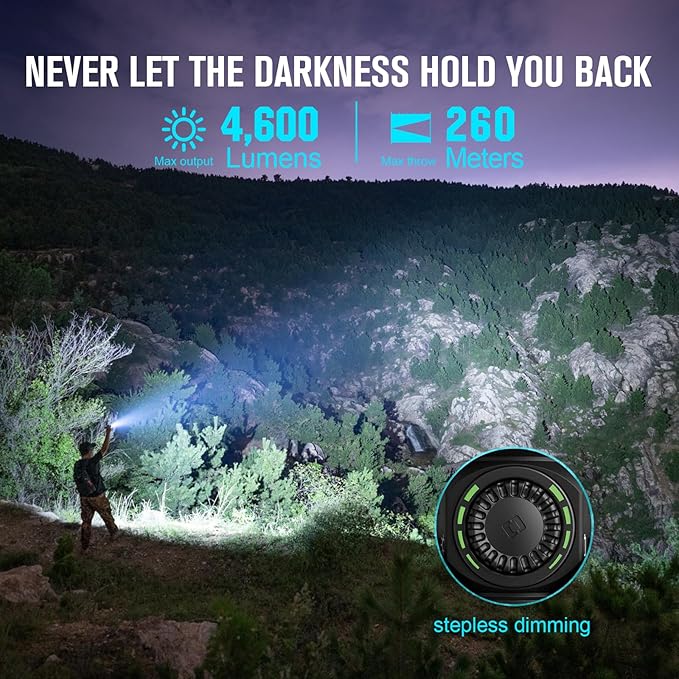 OLIGHT Seeker 4 Pro Rechargeable Flashlights, 4600 Lumens High Powerful Bright Light with USB C