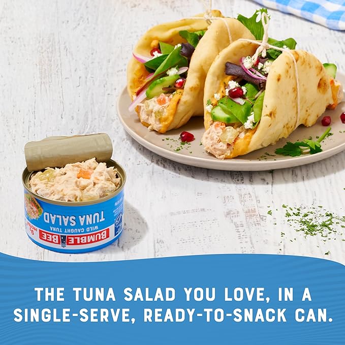Bumble Bee Snackers - Tuna Salad, 3 oz Easy Open Can - 9g Protein per Serving - Wild Caught