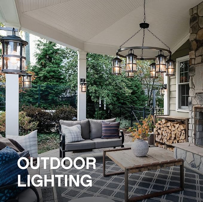 Hinkley Atwater Medium Wall Mount Outdoor Lantern - Clear Seedy Glass, Composite, Anti-Fade, LED