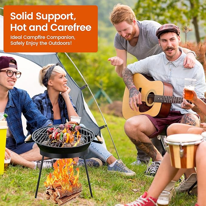 Campfire Tripod for Cooking - Campfire Cooking Equipment, Outdoor Fire Pit Stand, High Temperature
