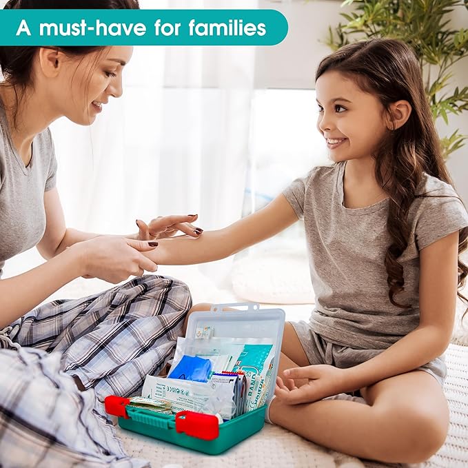 General Medi 110 Pieces Small First Aid Kit - HardCase First Aid Box - Contains Premium Medical