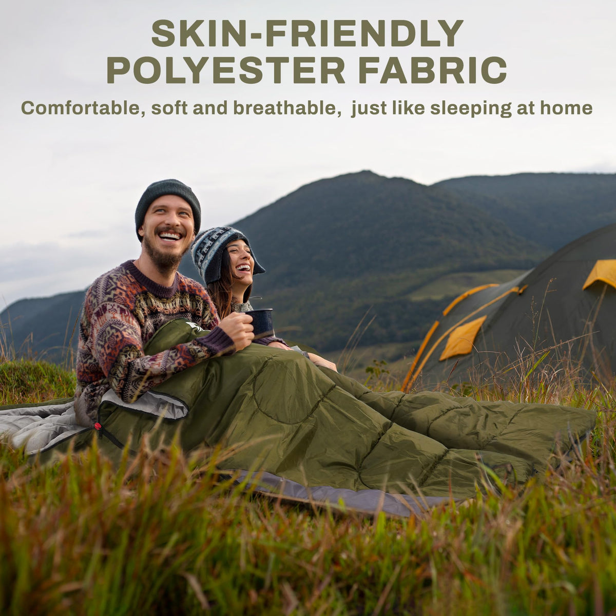 Elevon Sleeping Bag for Adults Teens Kids Cold Warm Weather, Portable Waterproof & Lightweight