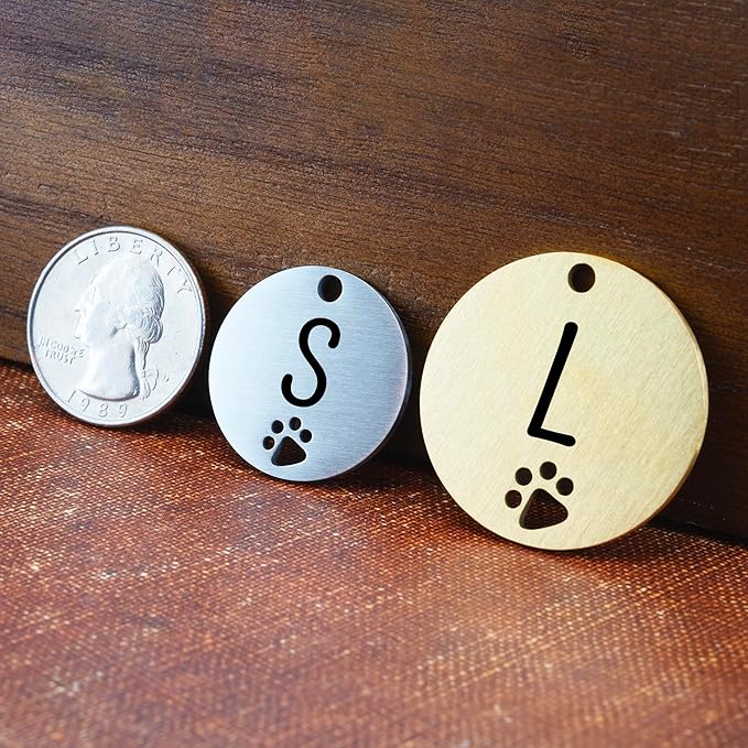 Ultra Joys Dog Tags Personalized for Pets - Hollow Paw Custom Pet ID Tag - Engraved Dog Tag for