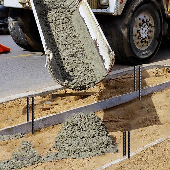 Rebar Stakes 16 Inch 20 Pack Heavy Duty Ground Anchors with Chisel Point End Long Straight Steel