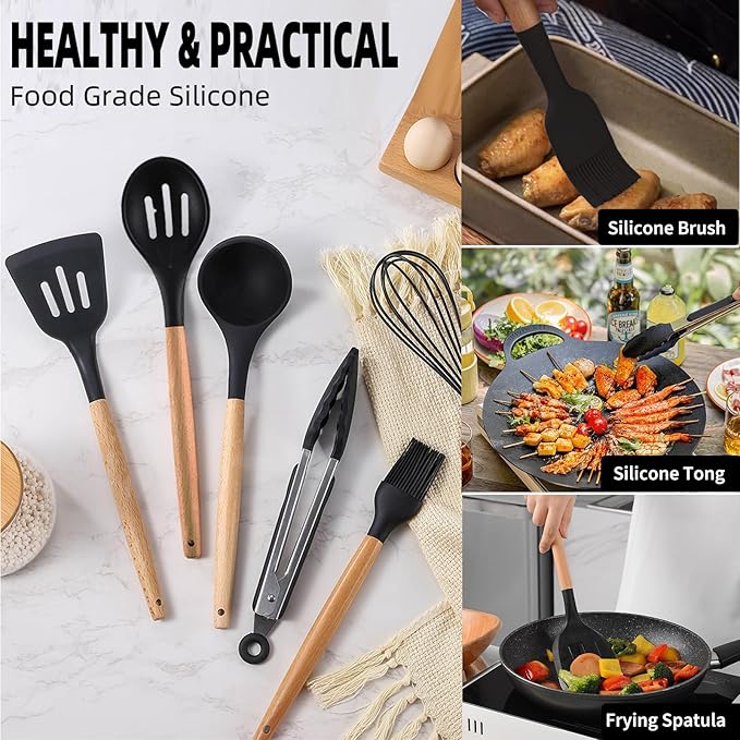 Silicone Camping Cooking Set Car Camping Essentials Cooking Kitchen Set, RV Camping Cookware Must