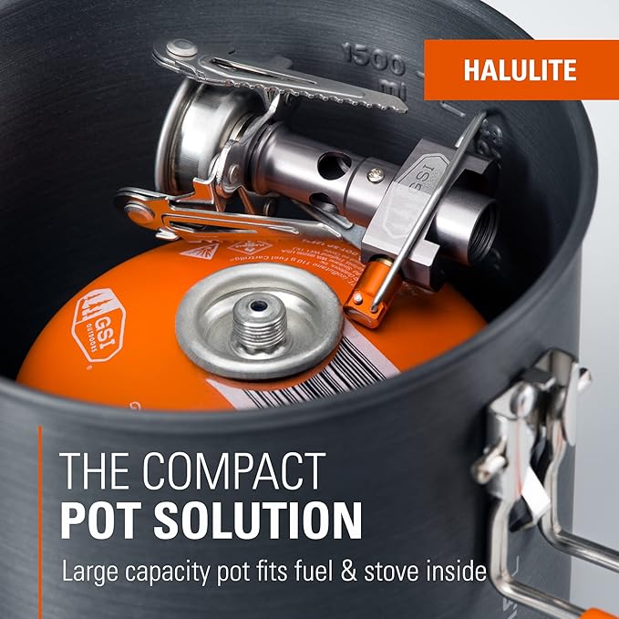 GSI Outdoors Halulite Boiler Ultralight Hard-Anodized Pot with Folding Handle, Fast-Heating Camping
