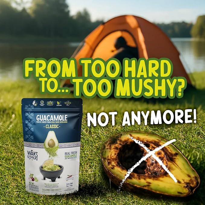 WAKS & SNACKS Freeze Dried Guacamole Classic |100% Fresh Hass Avocados, Perfect for Tortilla Chips