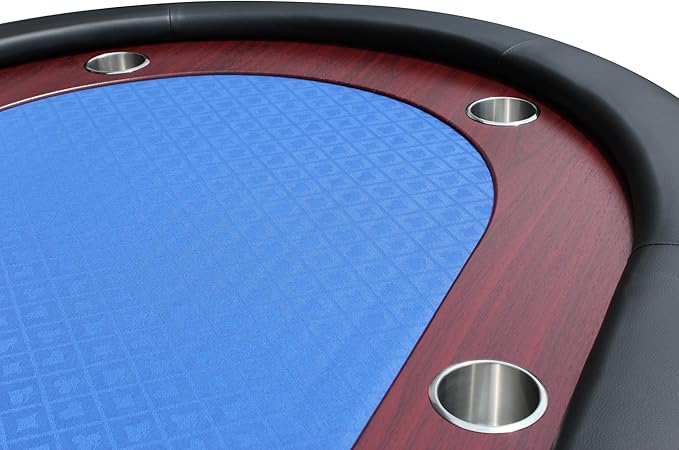 Poker Table 96 inches Light Series for 10 Player Games with Cup Holders Wooden Racetrack Felt