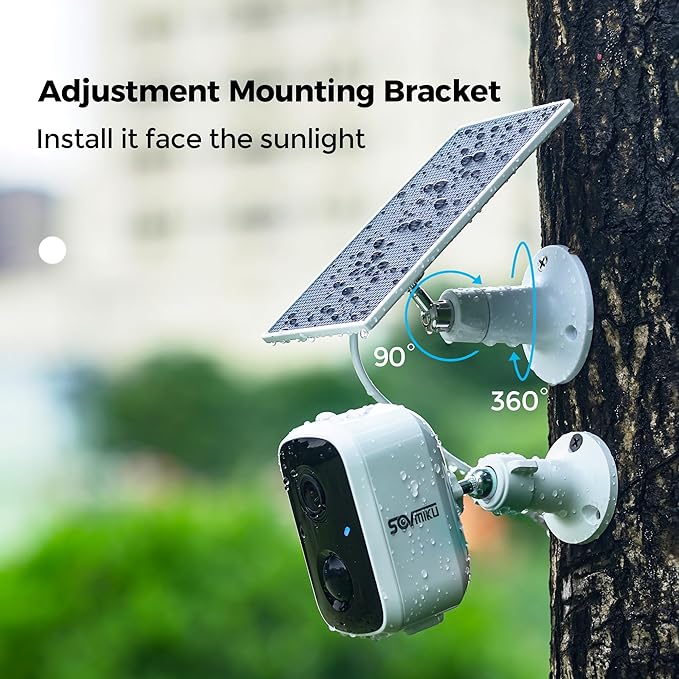Vicohome 5V Solar Panels for Security Cameras for Bird Feeder 23% Energy Conversion Rate,9.8Ft