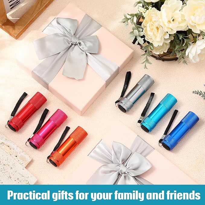 VIHOSE 20 Pcs Mini Flashlights Bulk, Bright Aluminum Handheld Flash Light with Lanyard Small LED