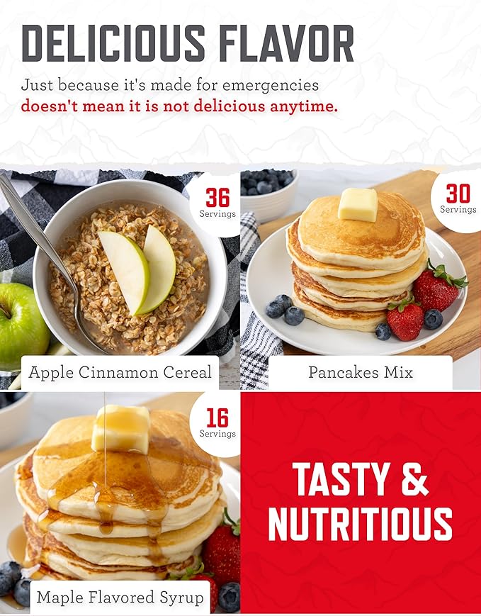 ReadyWise Emergency Food Supply - 120 Servings Breakfast Bucket, Freeze Dried & Dehydrated Meals