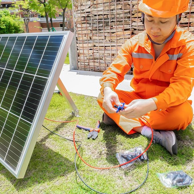 80PCS Solar Connectors, 40 Pairs IP67 Waterproof Solar Panel Connectors with 2 Spanners, Suitable