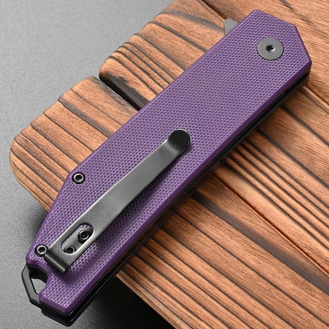 FF18 Folding Pocket Knife,AUS-8 Steel Blade G10 Handle EDC Tool Knife for Outdoor