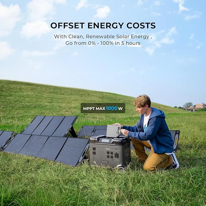 OUKITEL 5120Wh Large Capacity Solar Generator,Portable Power Station P5000 Pro With 2X400W Solar