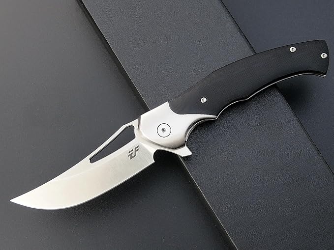 Eafengrow EF7 Folding Knife K110 Steel Blade G10& Stainless Steel Handle EDC Tool Knives for