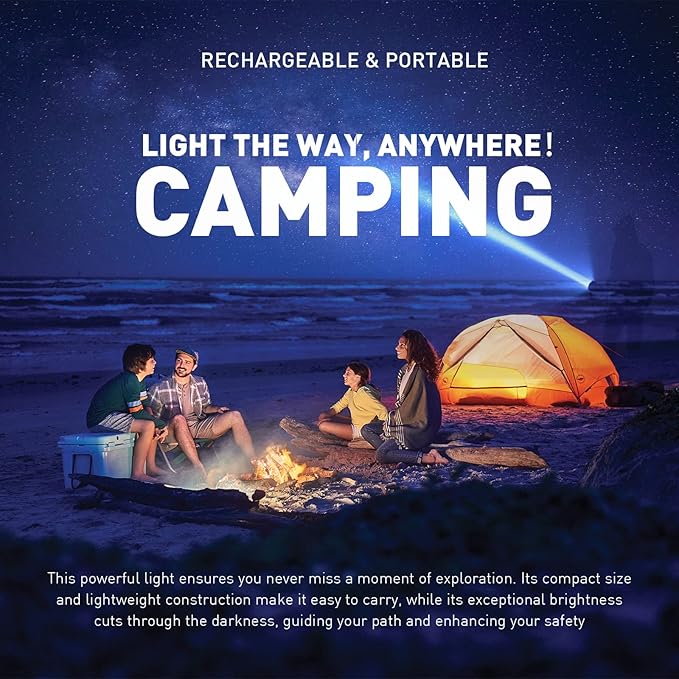 GOODSMANN Rechargeable Spotlight LED Portable Handheld Searchlight up to 6000 Lumen IP67 Waterproof