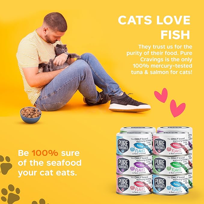 Pure Cravings Flakes in Tuna Consommé, Canned Wet Cat Food Soup, 100% Mercury-Tested, Moist Can