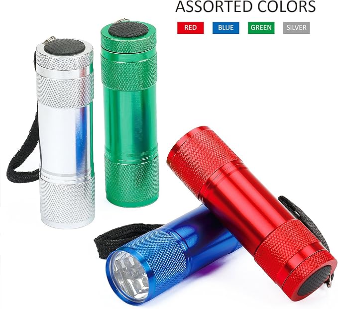 FASTPRO 4-Pack Aluminum LED Flashlights Set with AAA Dry Batteries Included and Pre-Installed