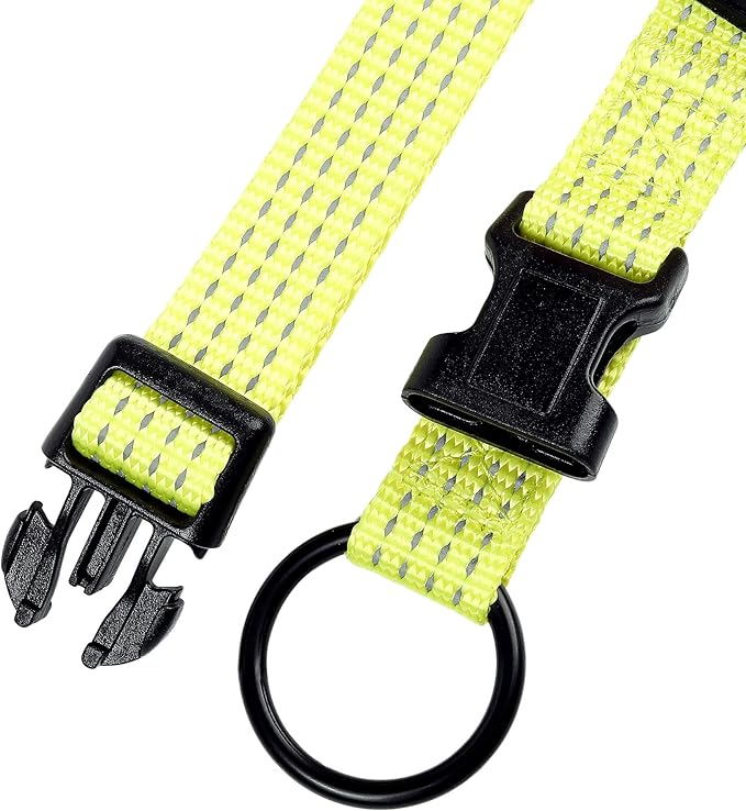Mile High Life Dog Collar, Nylon Reflective Dog Collars w Pull D-Ring, Light Weight Puppy Collars
