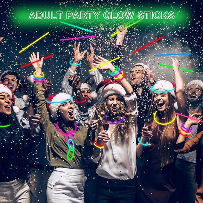 Ultra Bright Halloween Glow Sticks - 500PRO Party Pack with Connectors for Christmas, Neon Birthday