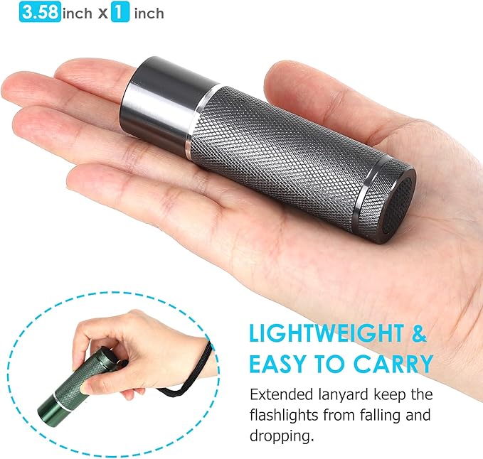 FASTPRO 6-Pack Flashlights Set, Aluminum LED Flashlights with AAA Batteries Included &