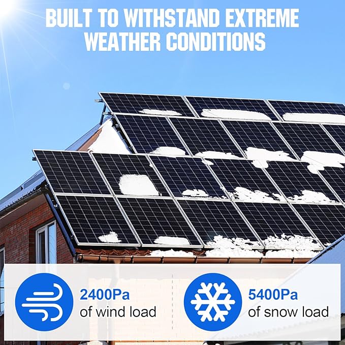 ECO-WORTHY 195 Watt Solar Panel 12 Volt Monocrystalline Solar Panel High Efficiency PV Module Power