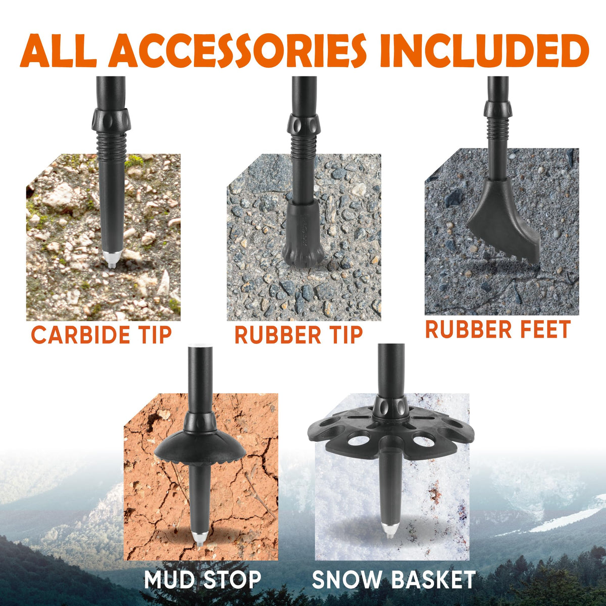 TREKOLOGY Trek-Z Cork Grip Trekking Poles – Lightweight Folding Hiking Poles, Adjustable Height