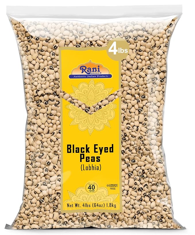 Rani Black Eyed Peas, Dried Cowpeas (Lobhia) 64oz (4lbs) 1.81kg Bulk ~ All Natural | Vegan | Kosher