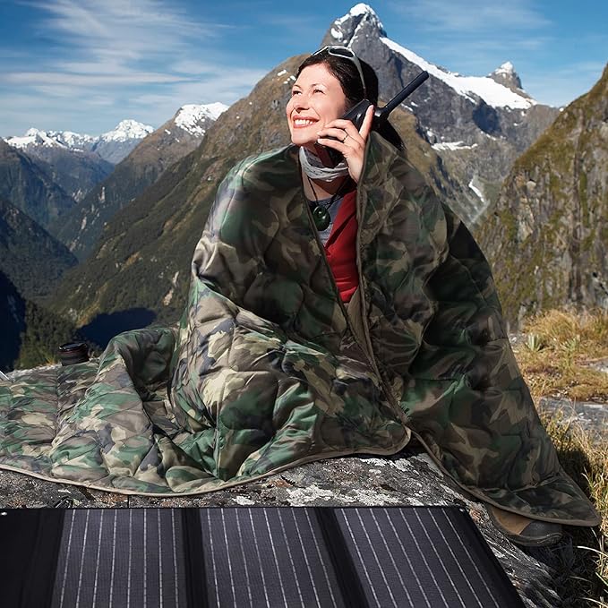 Poncho Liner Military Insulation Outdoor Camping Blanket for Travel, Beach, Grass, Picnic, Car
