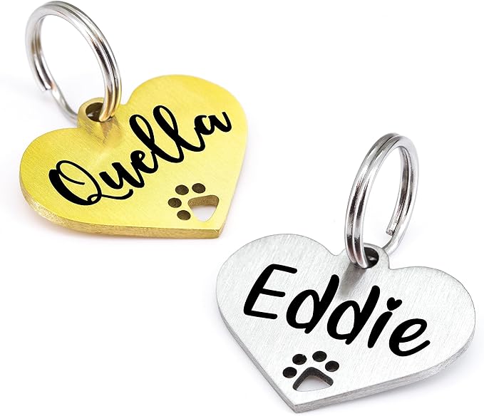 Ultra Joys Dog Tags Personalized for Pets - Hollow Paw Custom Pet ID Tag - Engraved Dog Tag for