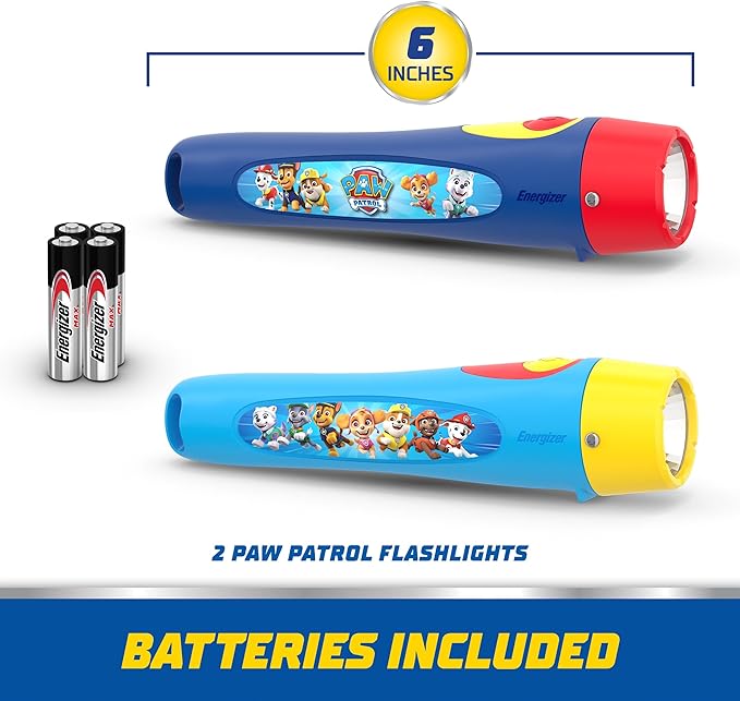 Energizer PAW Patrol Flashlights (2-Pack), Paw Patrol Toys for Boys and Girls, Great Lightweight