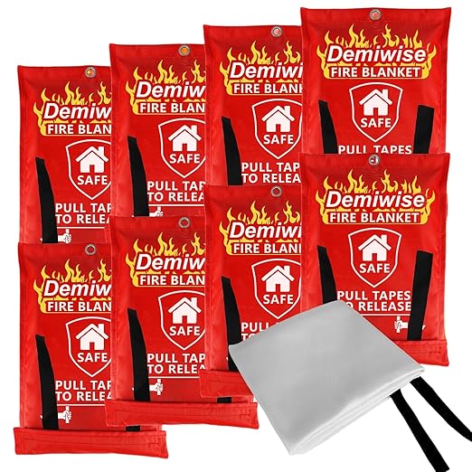 Fire Blankets for Home and Kitchen,8-Pack 40"x40" Emergency Fire Safety Blankets for People House