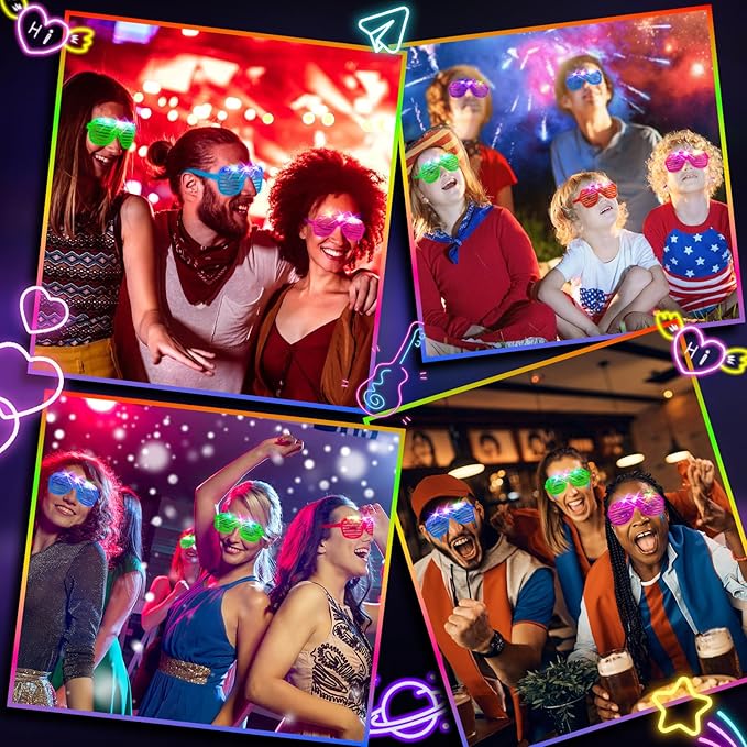180 PCS Light Up Glasses, Glow In The Dark Party Supplies, LED Glasses, Glow Glasses, Glow In The