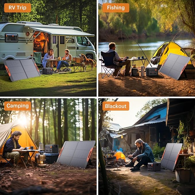 100W Portable Solar Panel,RV Essentials, 20V ETFE Foldable Solar Charger for Power Station,QC3.0