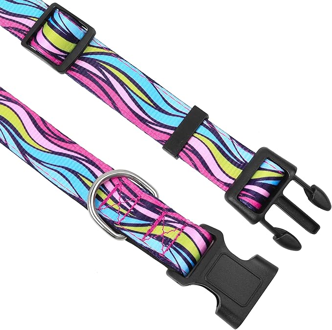 Reflective Dog Collar, Adjustable Soft Neoprene Padded Nylon Pet Collars with Buckle for Puppy and
