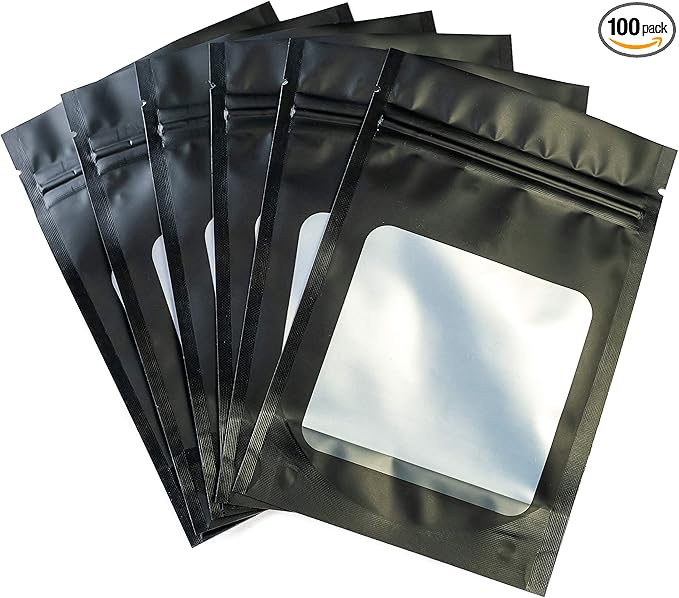 HANSER | Smell Proof Odorless Mylar Resealable Foil Pouch Bags with clear Window | Stand up bottom
