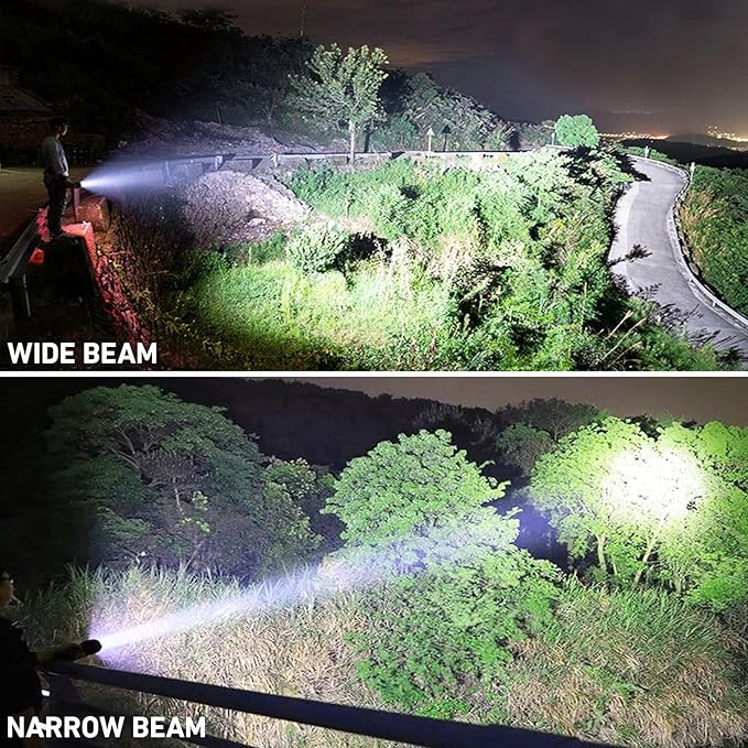 LBE Rechargeable Brightest LED Flashlight, 90,000 High Lumens Super Bright Powerful Flashlight with