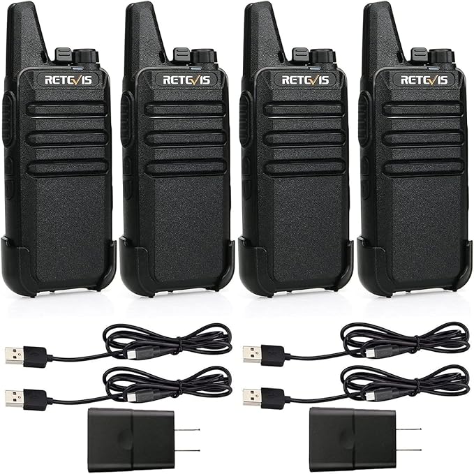 Retevis RT22 Two Way Radio Long Range Rechargeable,Portable 2 Way Radio, USB-C Charging, Handsfree