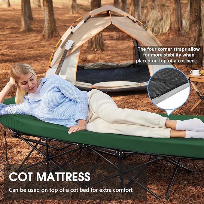 CYMULA Memory Foam Camping Mattress Pad,3inch Sleeping Pad for Camping,Non-Slip Bottom Floor Cot