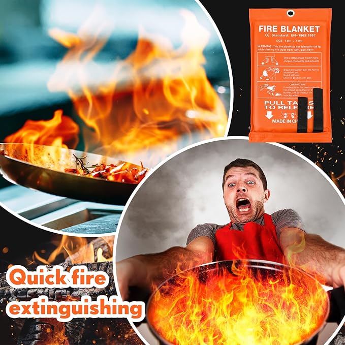 Macarrie 30 Pack 39??x 39??Fire Blanket Emergency for Home and Kitchen Safety Suppression Blanket