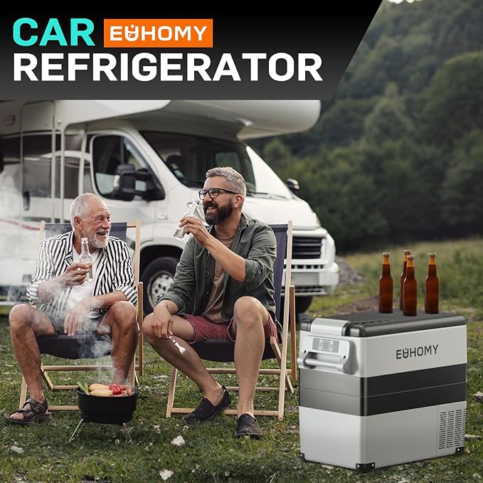 EUHOMY 12 Volt Refrigerator, 59QT(55L) Electric Cooler, 12V Fridge APP Control, 12V Cooler -4℉~68℉