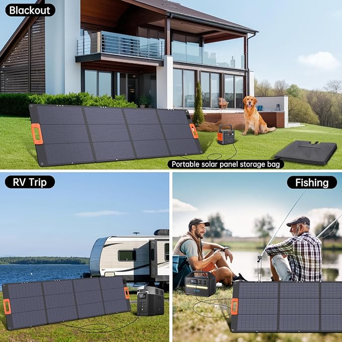 N-Type 16BB 200W Portable Solar Panel for Power Station,ETFE Foldable Solar Panel High 25%