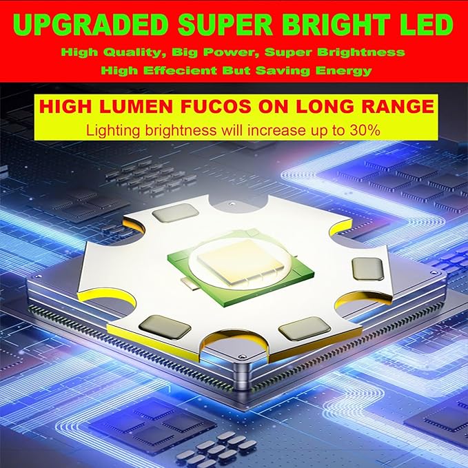 LED Searchlight LED Lantern, Solar Rechargeable Super Bright 10000LM Handheld LEDs Spotlight