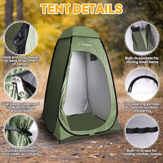 Chihee Outdoor Privacy Shelter Pop Up Camping Bathroom Tent Pod Portable Changing 1 Room Instant