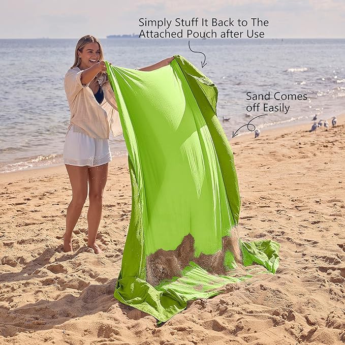 WEKAPO Beach Blanket Sandproof Waterproof, Extra Large Beach Mat, Oversized & Compact Sand Free Mat