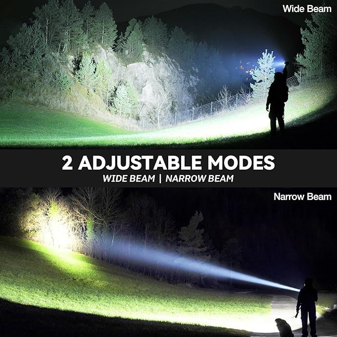 Flashlight Rechargeable 99,000 High Lumen - 2 Pack LED Flash Light with COB, 7 Modes Powerful
