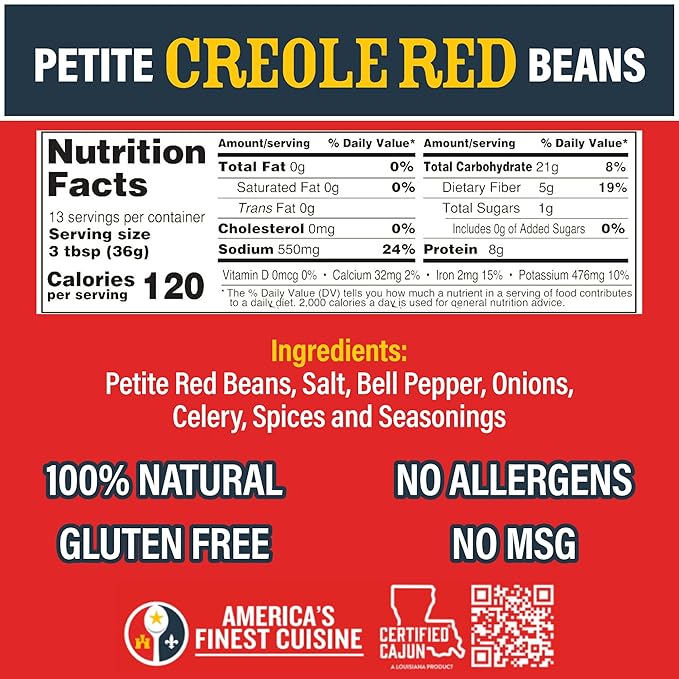 Seasoned Petite Red Beans 16 oz Ragin Cajun (Pack of 6)
