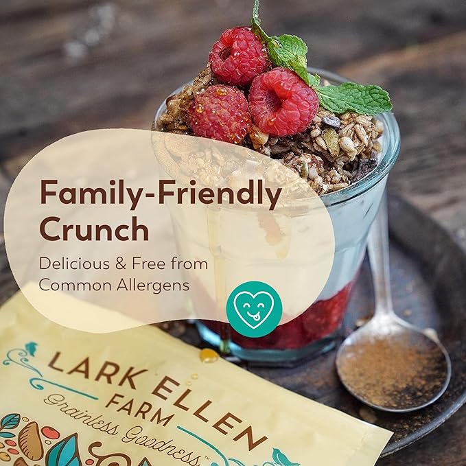 Lark Ellen Farm Vanilla Cinnamon Granola Clusters, Gluten Free, Vegan, Certified Organic, Low Sugar