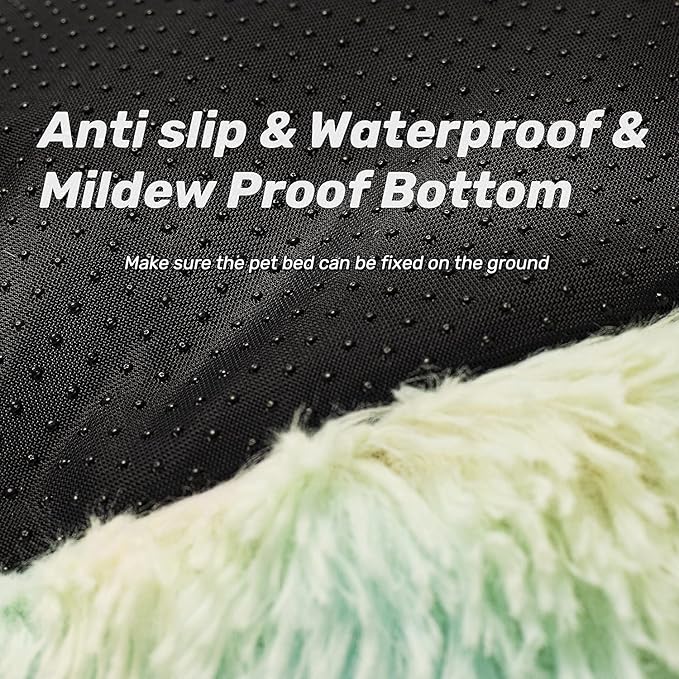 Anti Anxiety Round Fluffy Plush Faux Fur Warm Washable Dog Bed & Cat Bed, Original Bed for Small